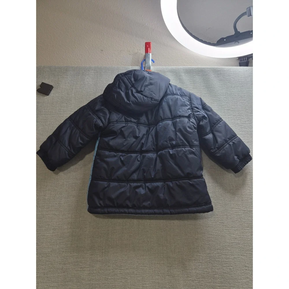 Y2K Nike Puffer Jacket Boys 4 Multicolor Colorblock Fleece Lined Hooded Full Zip